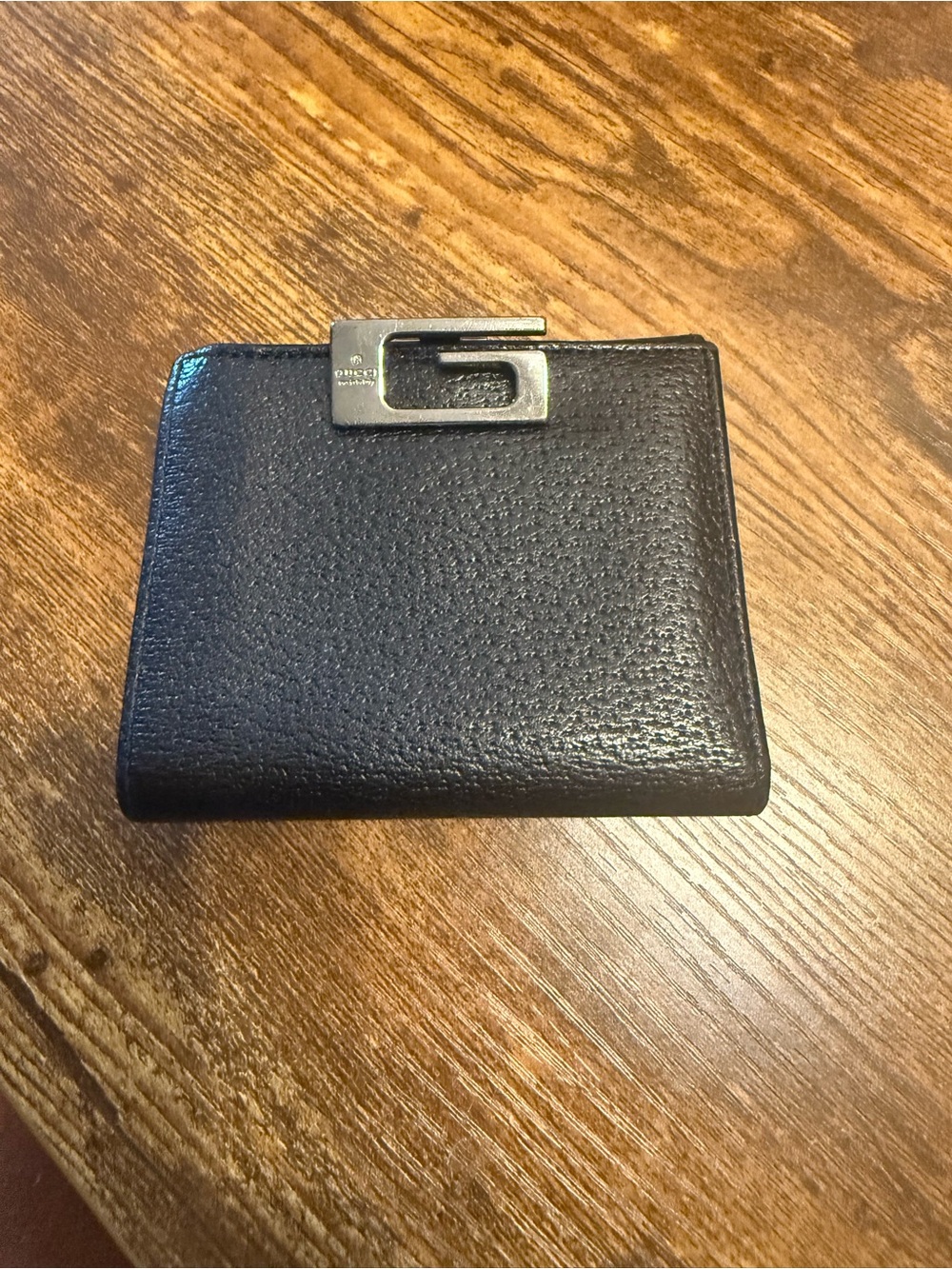 Gucci Black Leather Men's Money Clip Wallet-COA included